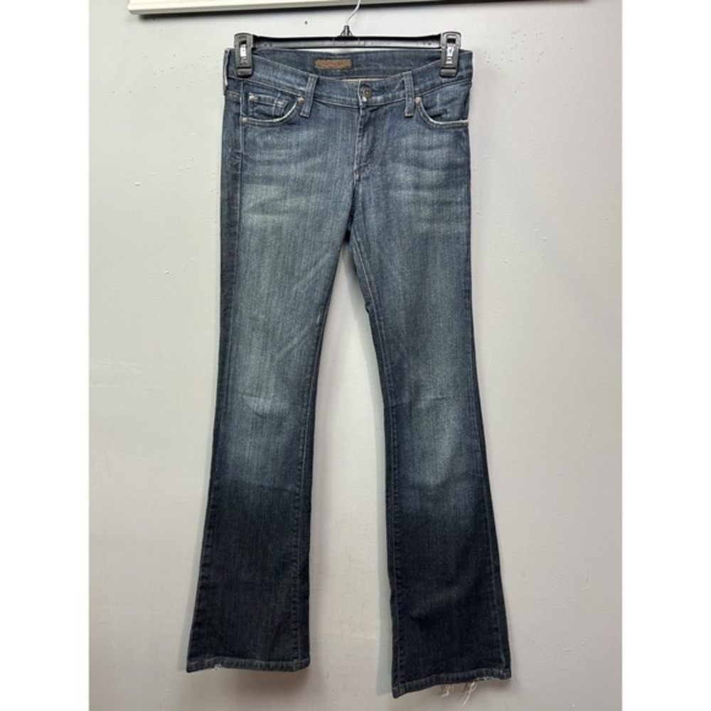 James Cured by Seun Jeans Womens Size 31 Blue Gold Digger Bootcut Made USA Denim
